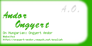 andor ongyert business card